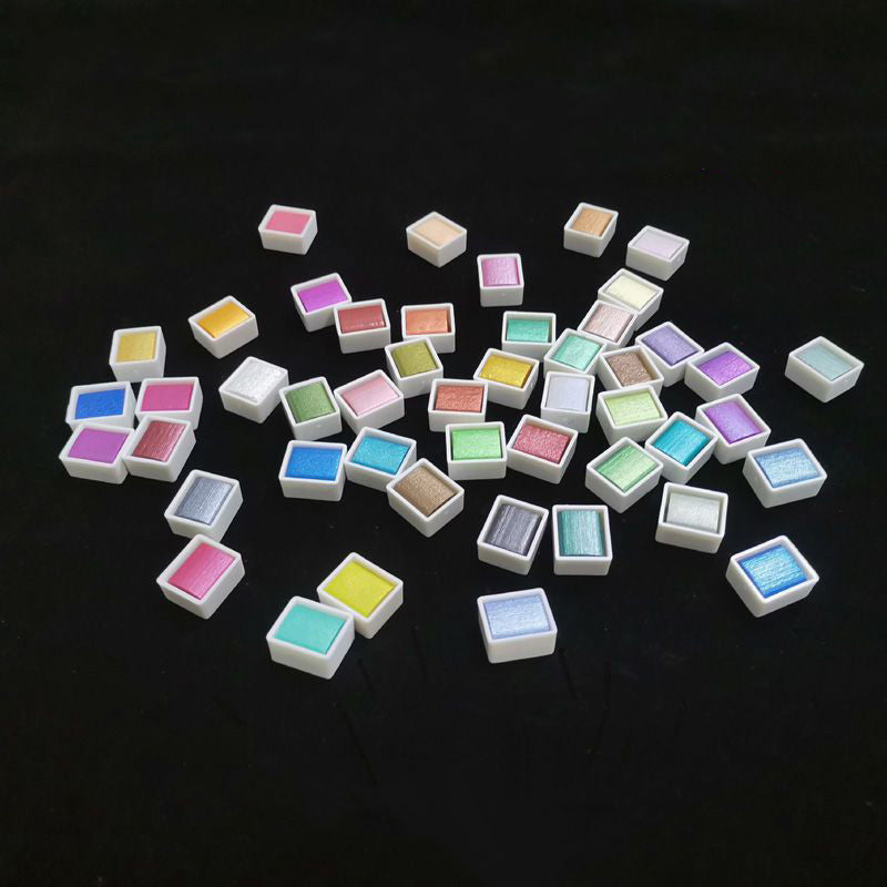 Metallic Pearlescent Solid Watercolor Paint Set for Ronghua Chanhua, Art & Crafts(Combo Pack Set of 6)