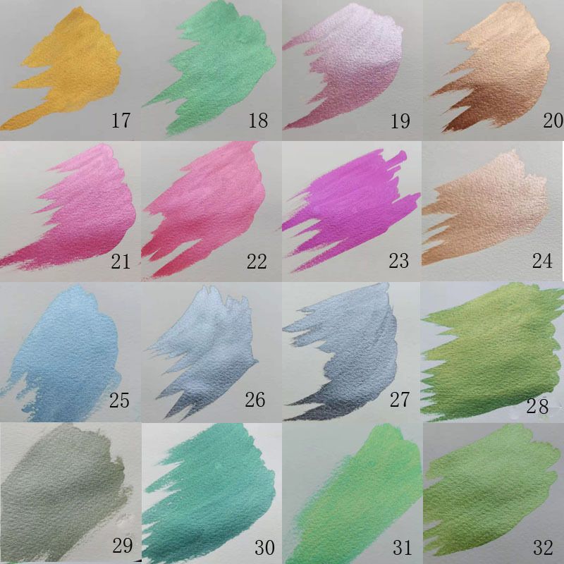 Metallic Pearlescent Solid Watercolor Paint Set for Ronghua Chanhua, Art & Crafts(Combo Pack Set of 4)