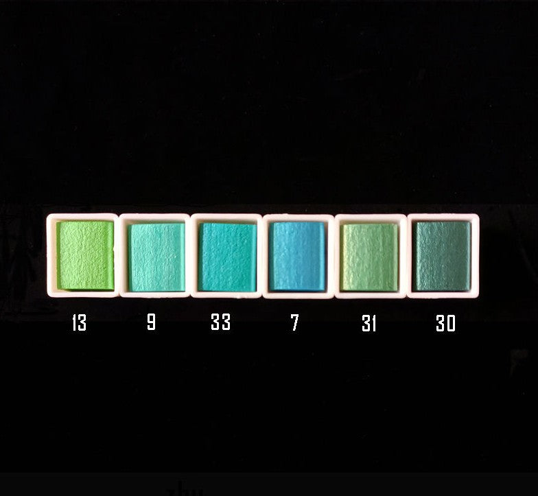 Metallic Pearlescent Solid Watercolor Paint Set for Ronghua Chanhua, Art & Crafts(Combo Pack Set of 6)