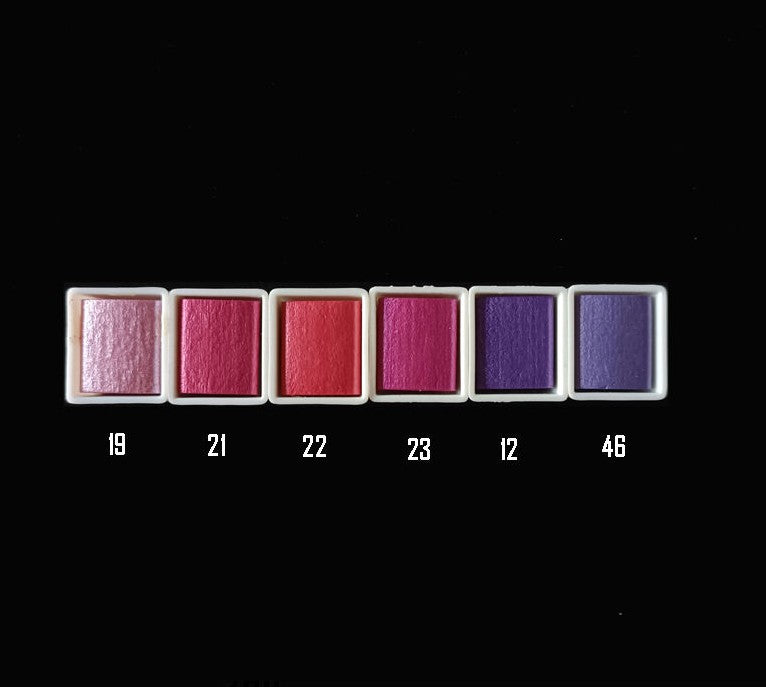 Metallic Pearlescent Solid Watercolor Paint Set for Ronghua Chanhua, Art & Crafts(Combo Pack Set of 6)