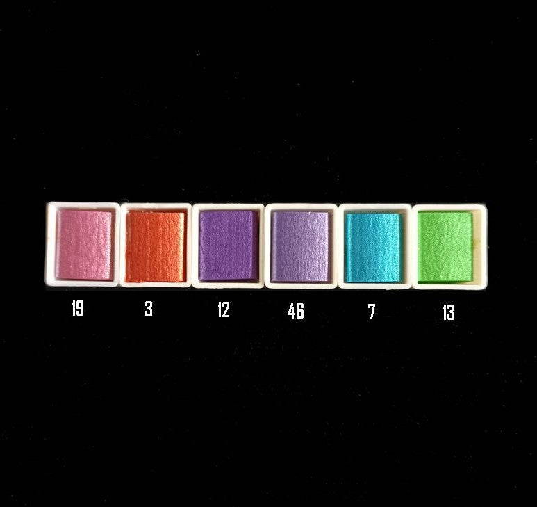 Metallic Pearlescent Solid Watercolor Paint Set for Ronghua Chanhua, Art & Crafts(Combo Pack Set of 6)
