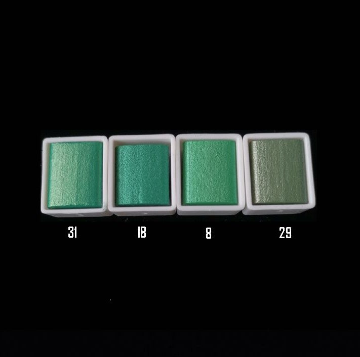 Metallic Pearlescent Solid Watercolor Paint Set for Ronghua Chanhua, Art & Crafts(Combo Pack Set of 4)
