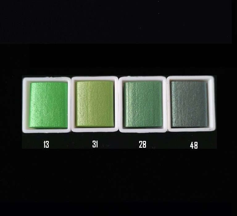 Metallic Pearlescent Solid Watercolor Paint Set for Ronghua Chanhua, Art & Crafts(Combo Pack Set of 4)