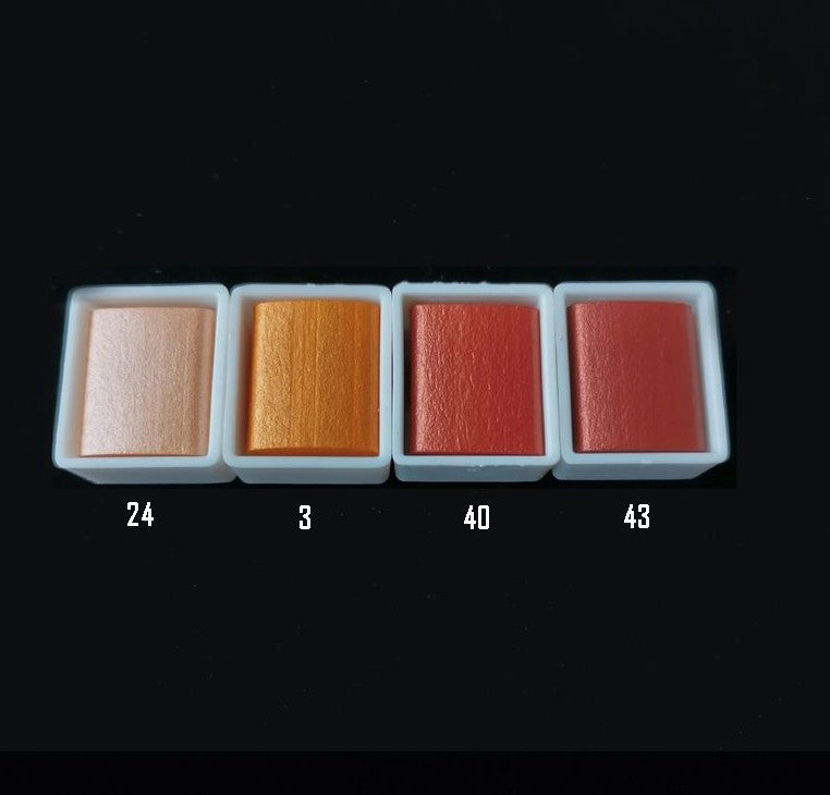 Metallic Pearlescent Solid Watercolor Paint Set for Ronghua Chanhua, Art & Crafts(Combo Pack Set of 4)