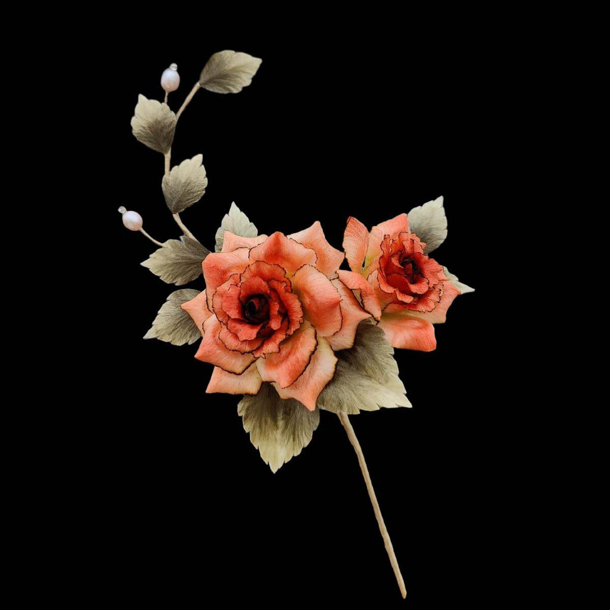 Rose Bespoke Hairpin-Silk Hairpin(Ronghua)