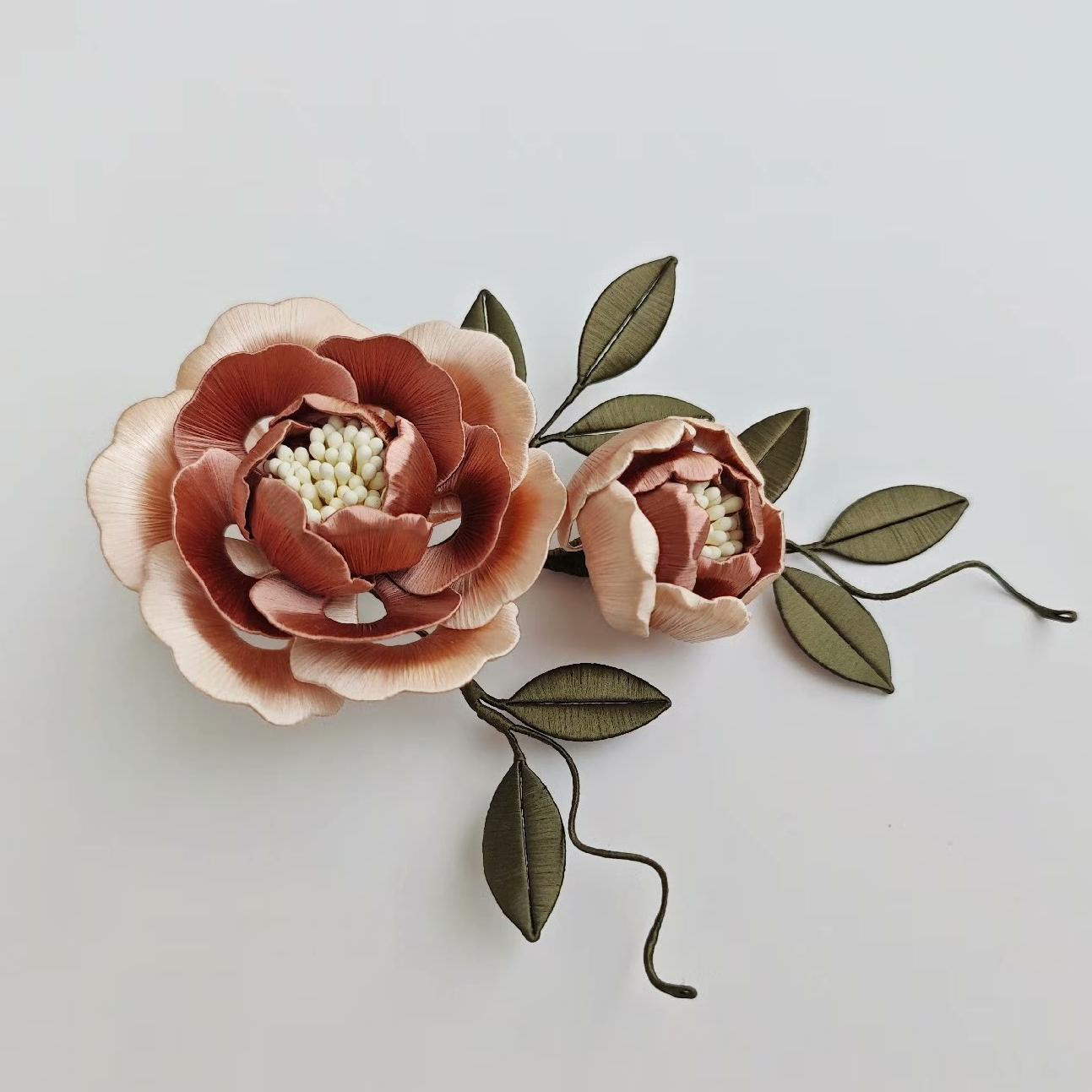 Peony Bespoke Hairpin - Silk Hairpin(Chanhua)