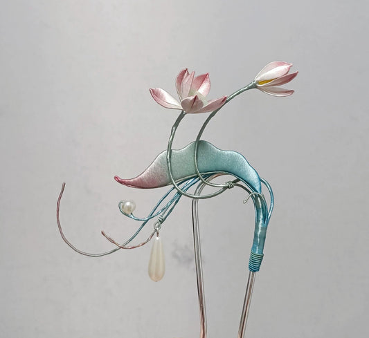 Lotus Bespoke Hairpin - Silk Hairpin(Chanhua)