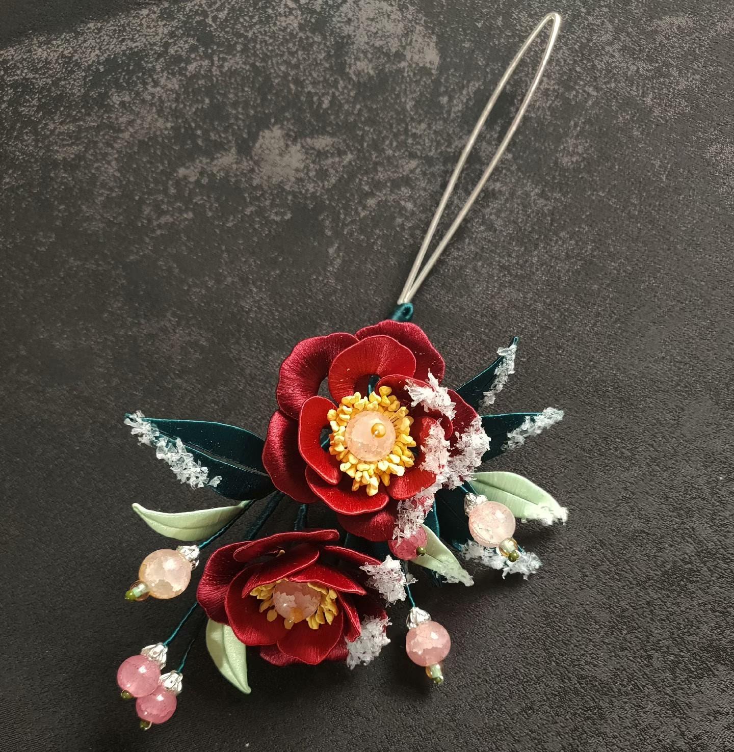 Camellia Bespoke Hairpin - Silk Hairpin(Chanhua)