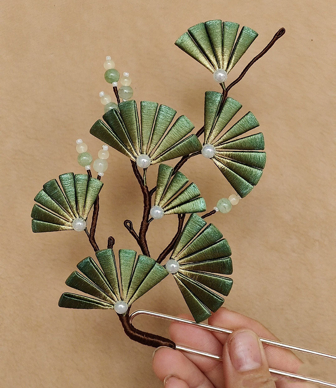 Pine Branch Bespoke Hairpin - Silk Hairpin(Chanhua)