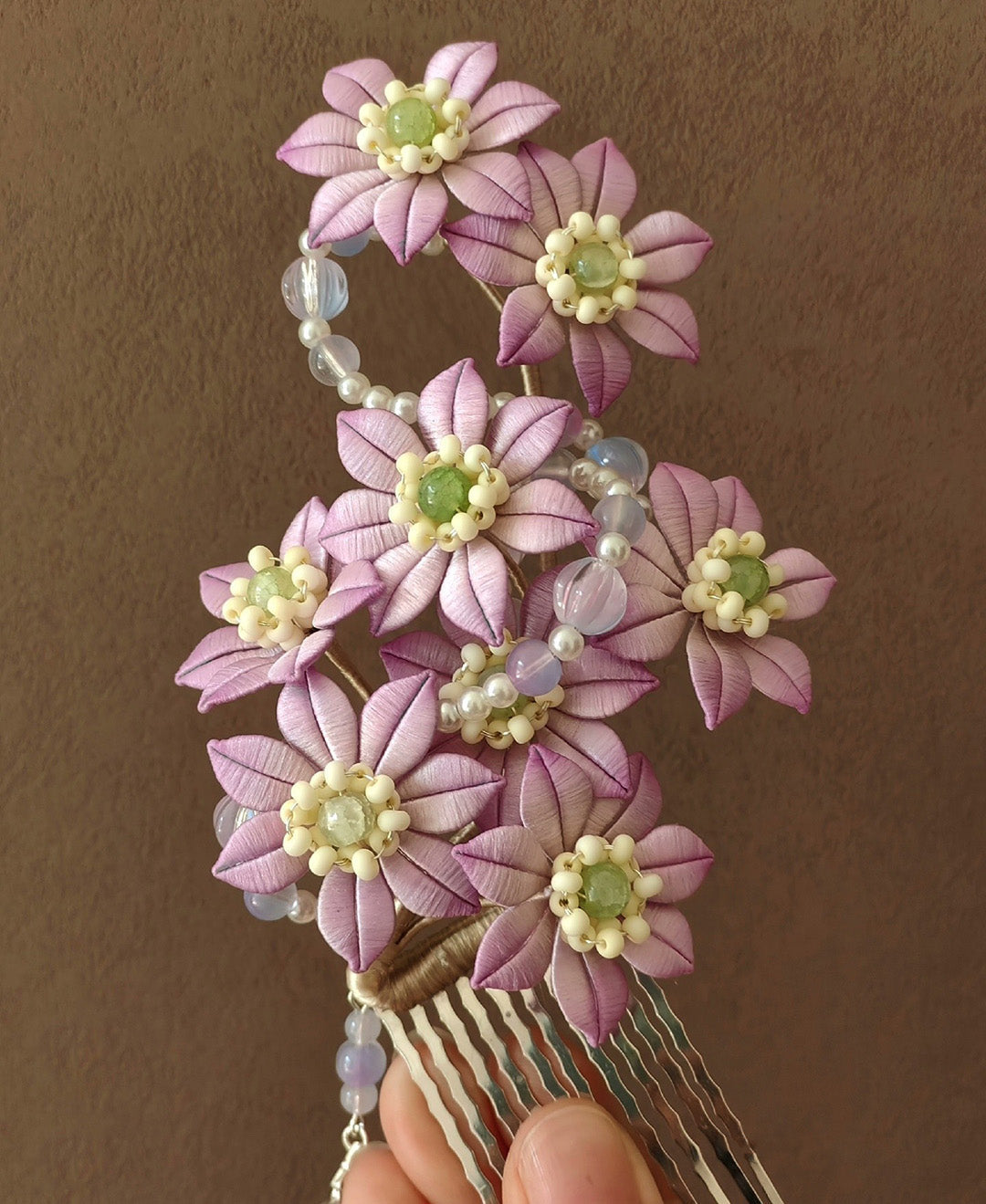 Pink Daisy Bespoke Hairpin - Silk Hairpin(Chanhua)