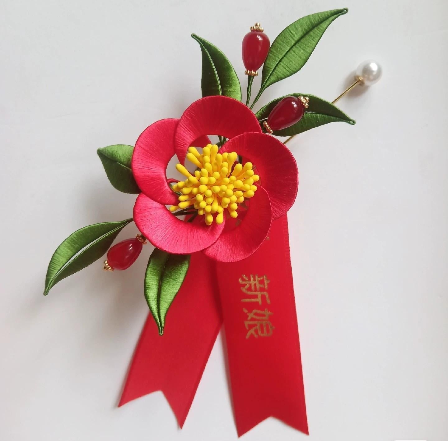 Camellia Handmade Brooch - Silk Brooch(Chanhua)