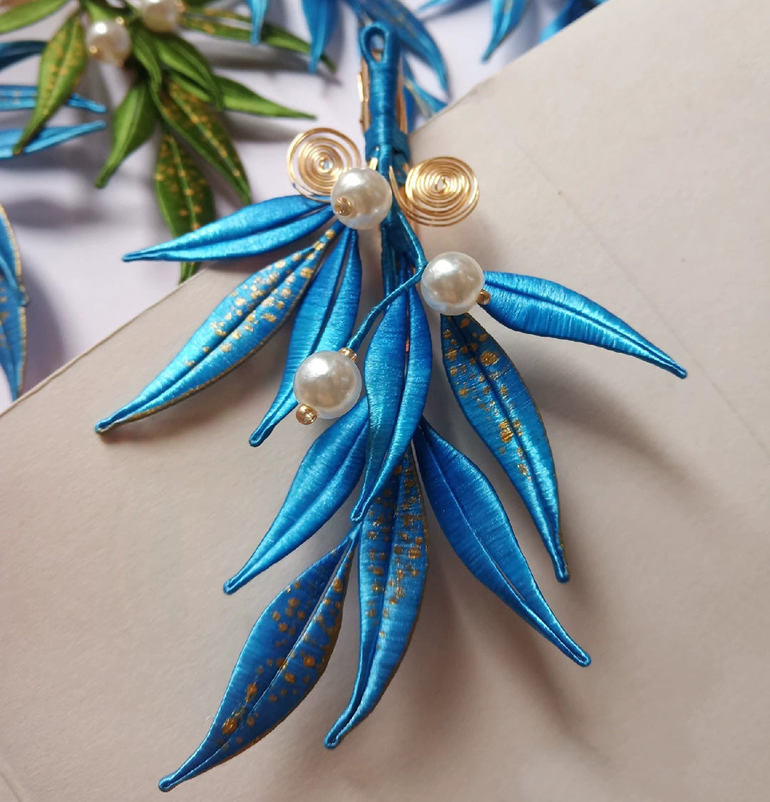 Leaves Handmade Brooch - Silk Brooch(Chanhua)
