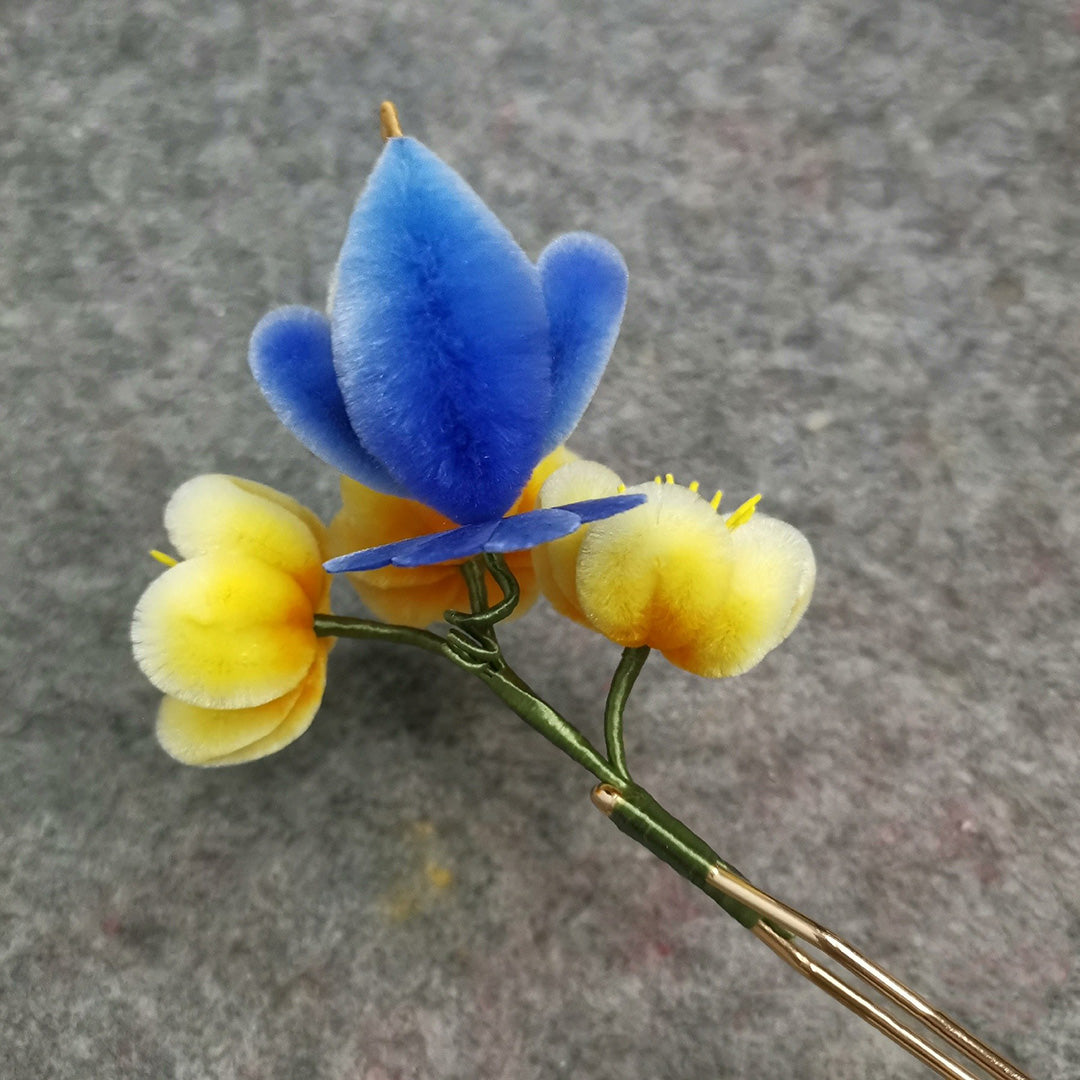 Blue Bird Bespoke Hairpin - Silk Hairpin(Ronghua)