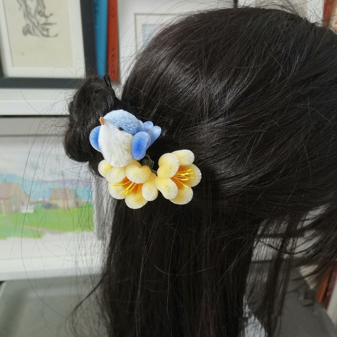 Blue Bird Bespoke Hairpin - Silk Hairpin(Ronghua)