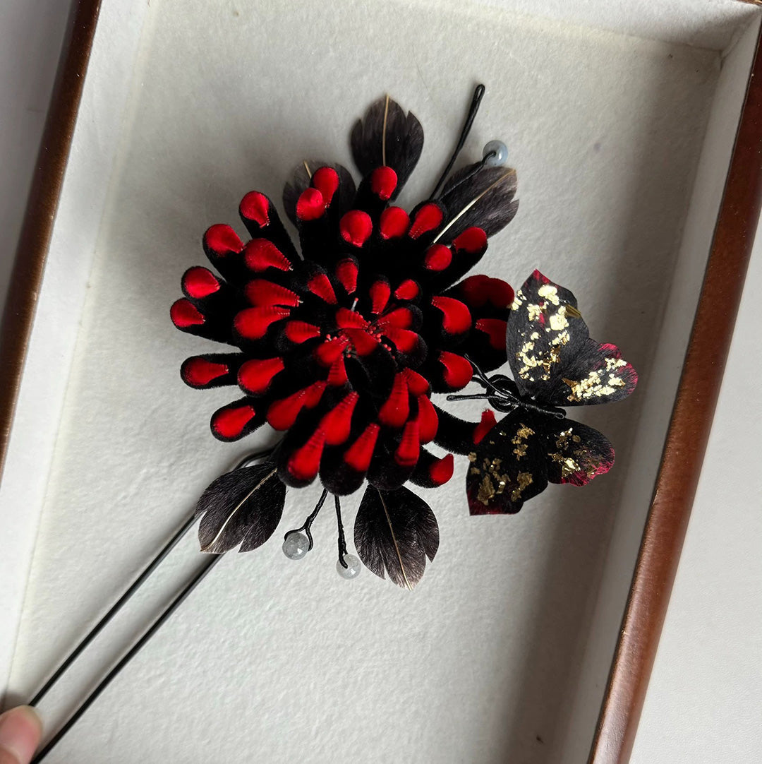 Chrysanthemum Bespoke Hairpin - Silk Hairpin(Ronghua)