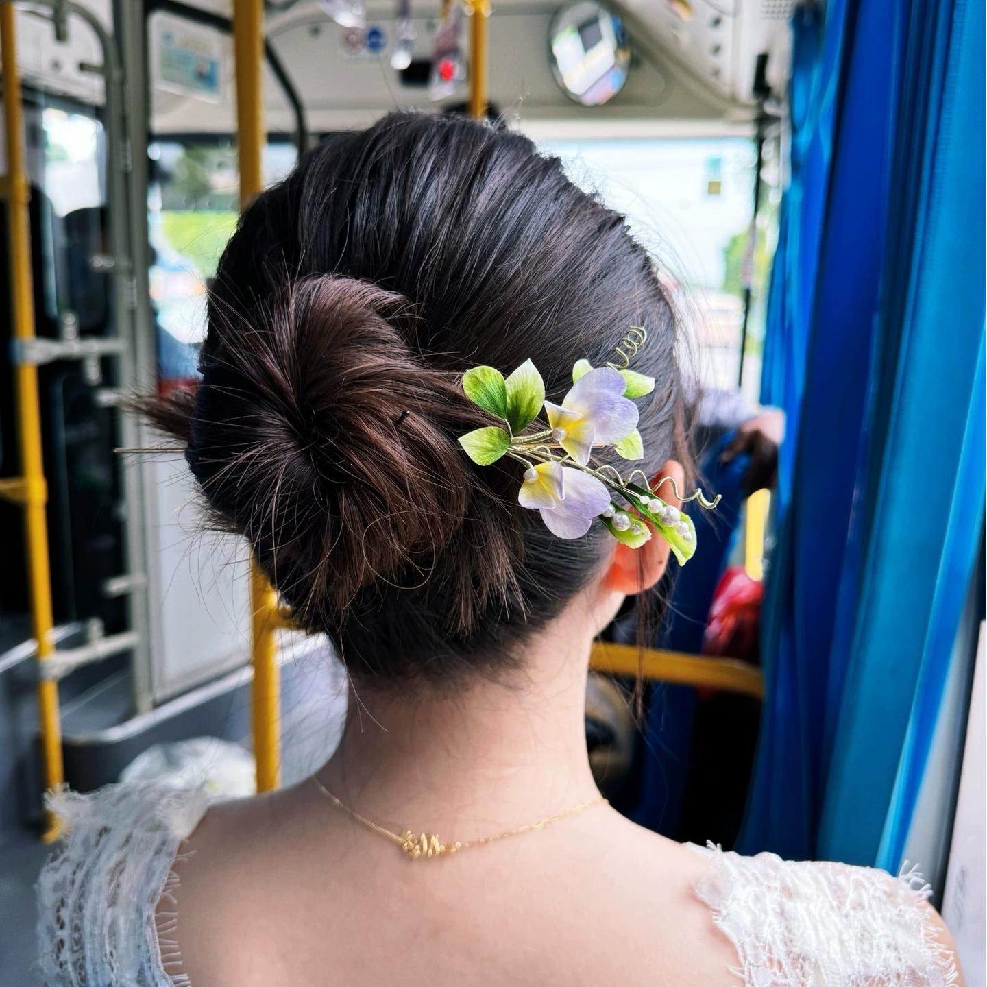 Pea Pod Bespoke Hairpin - Silk Hairpin(Ronghua)