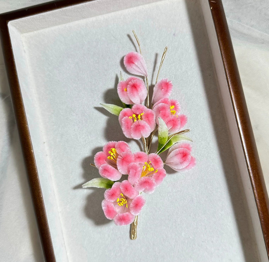 Peach Blossom Bespoke Hairpin - Silk Hairpin(Ronghua)