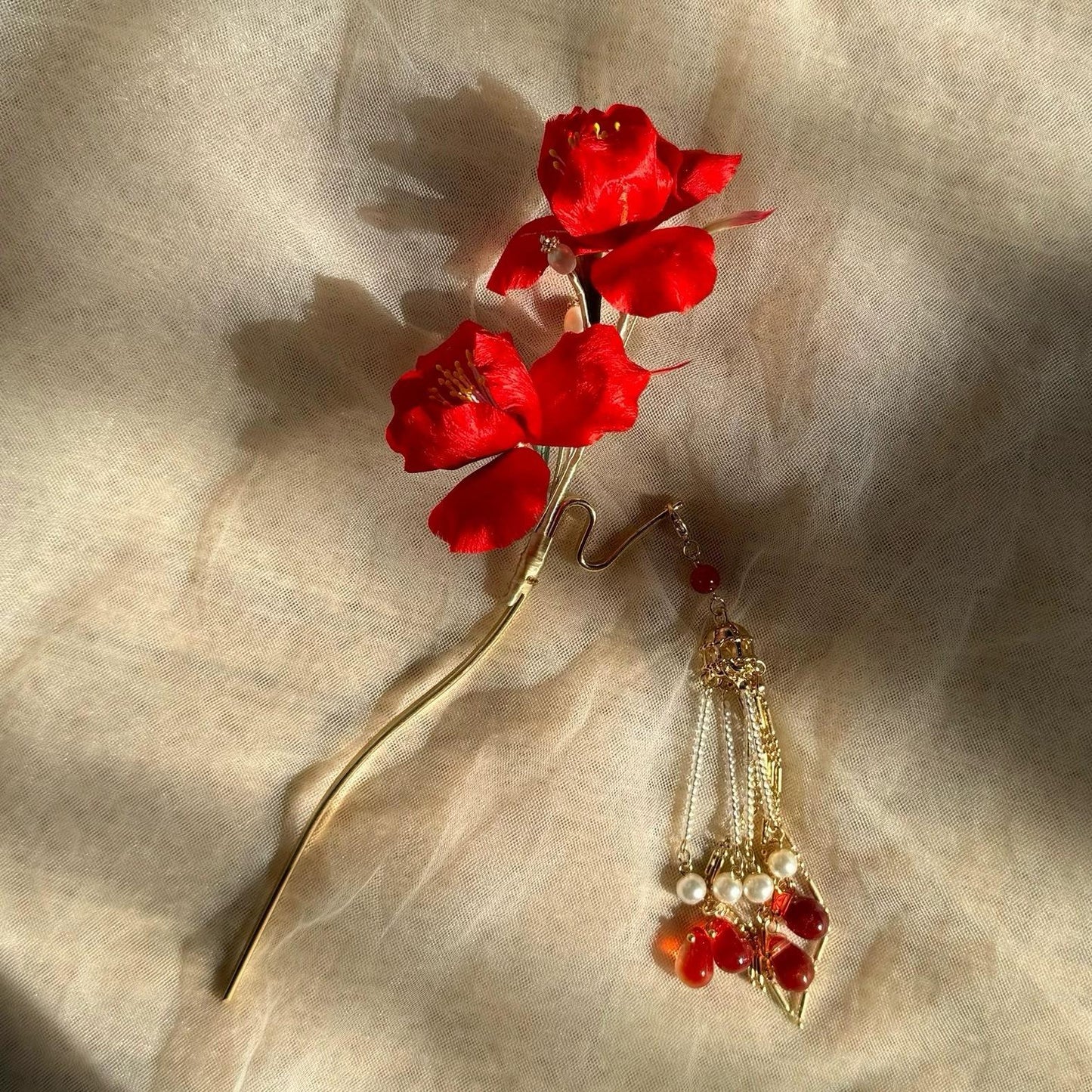 Iris Bespoke Hairpin - Silk Hairpin(Ronghua)