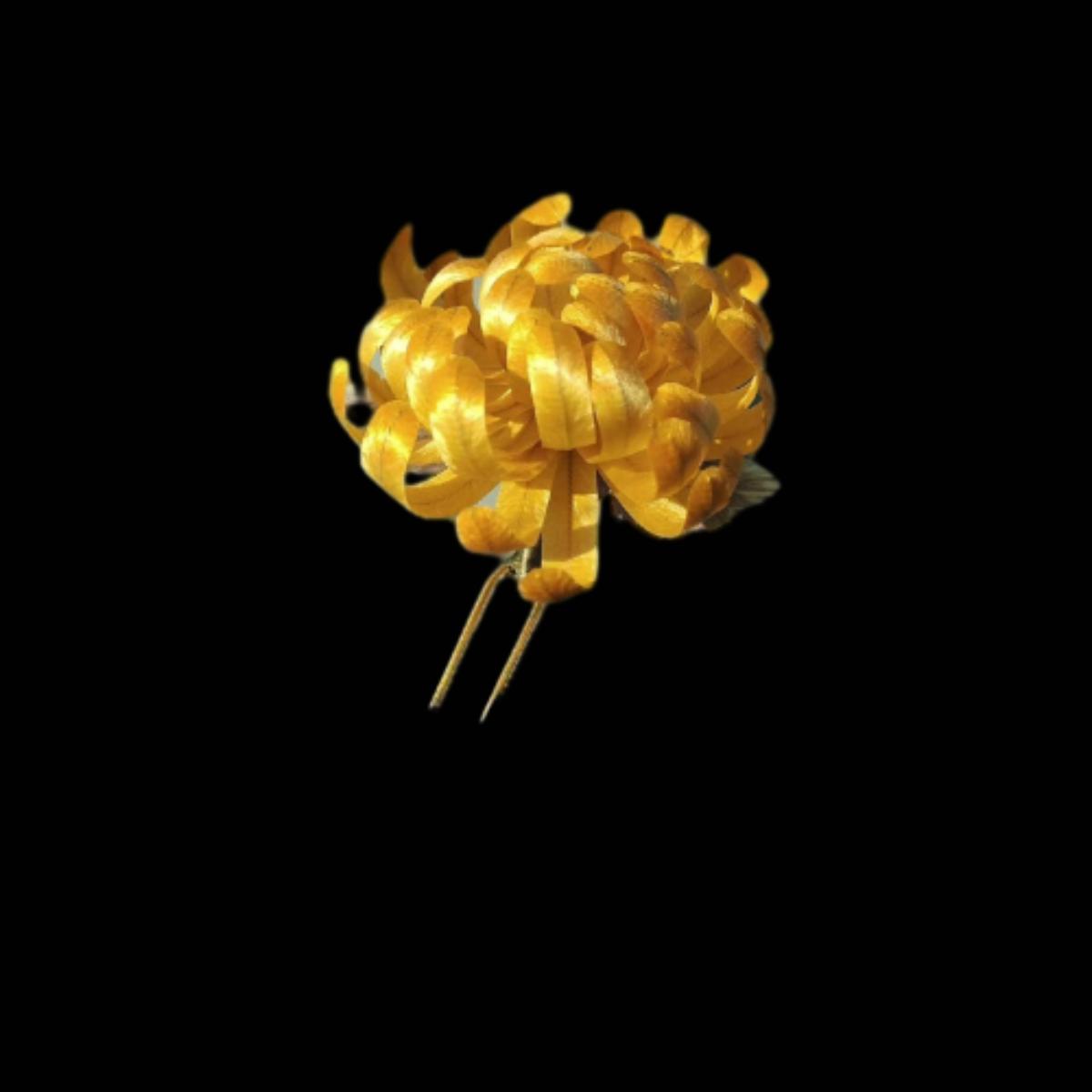 Yellow Chrysanthemum Bespoke Hairpin - Silk Hairpin(Ronghua)