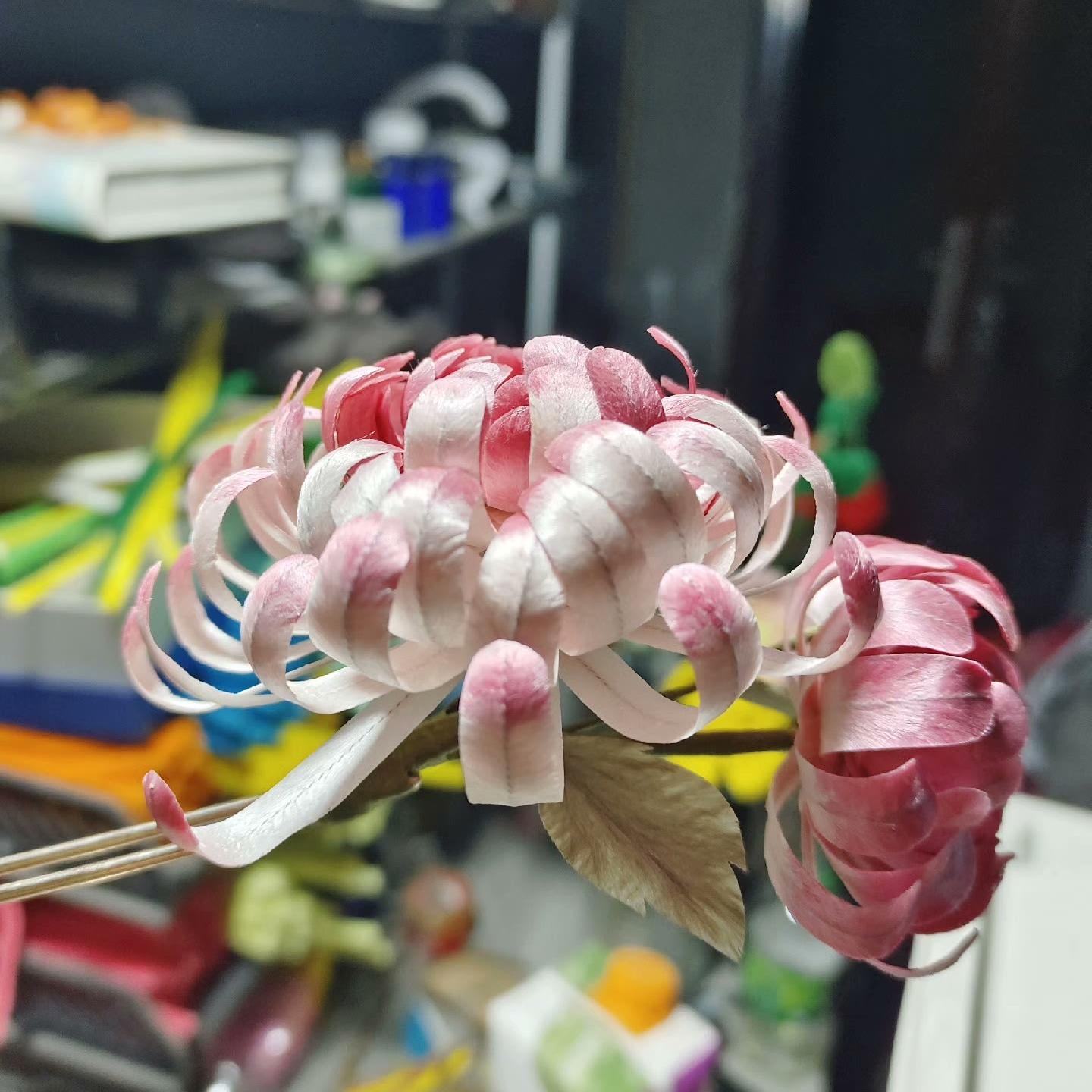 Chrysanthemum Bespoke Hairpin - Silk Hairpin(Ronghua)