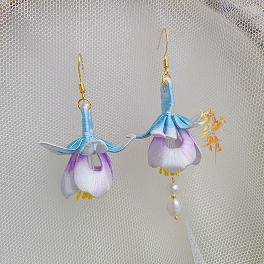 Handmade Chanhua Flower Earrings - 925 Silver Hooks & Freshwater Pearls | Versatile Daily & Event Wear