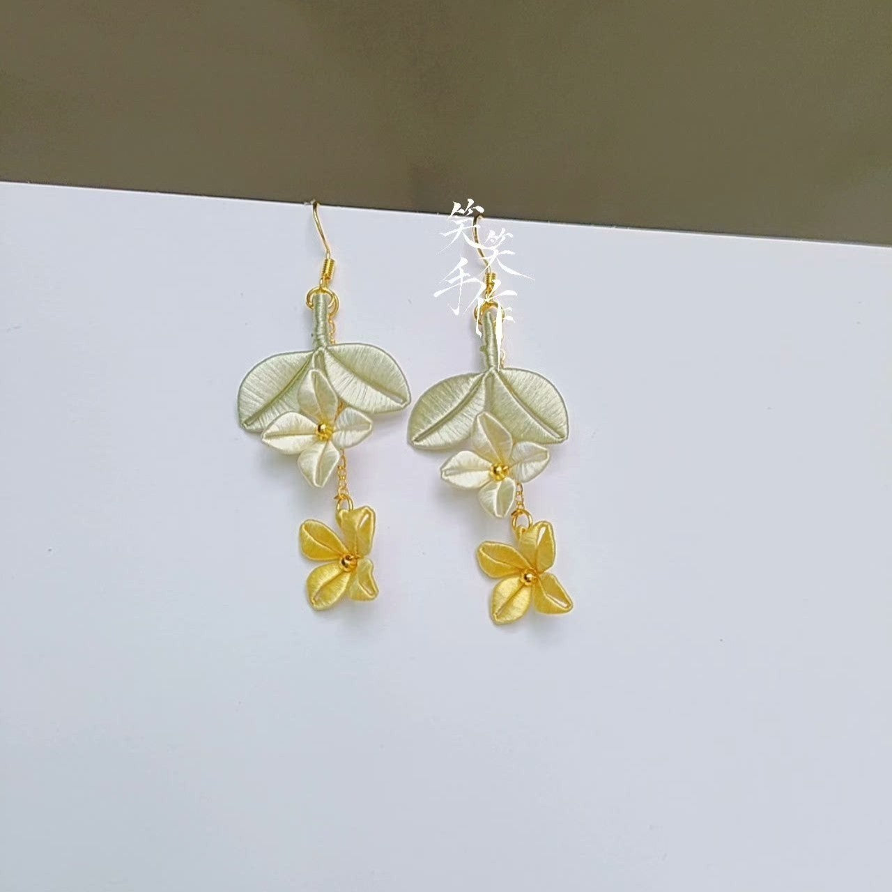 Handcrafted Chanhua Silk Embroidered Earrings - 925 Silver Hooks | Elegant & Everyday Wear
