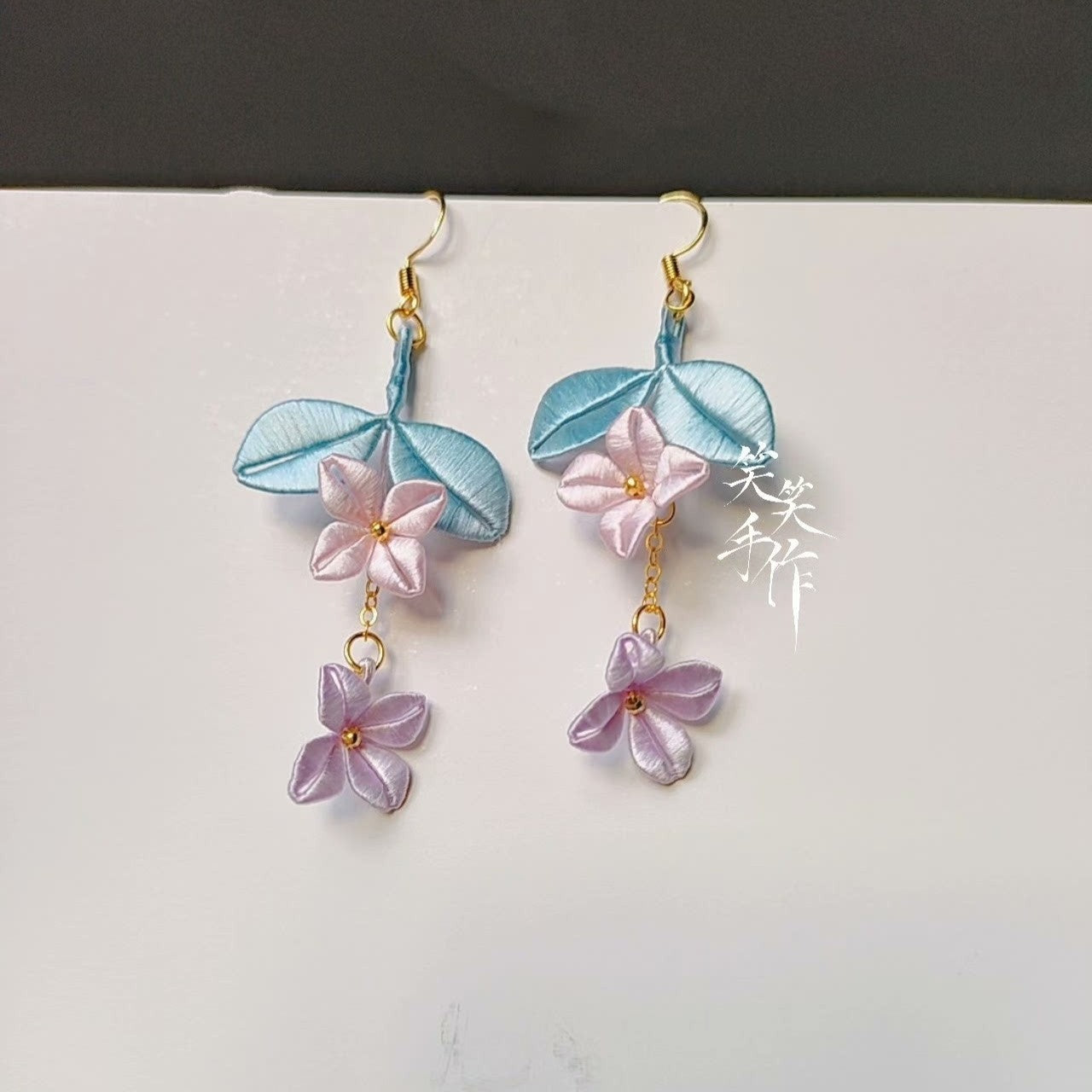 Handcrafted Chanhua Floral Dangle Earrings - 925 Silver Hooks | Elegant & Everyday Wear