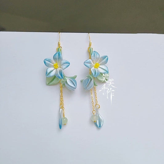 Handmade Chanhua Flower Earrings | 925 Silver Hooks | Elegant & Everyday Wear