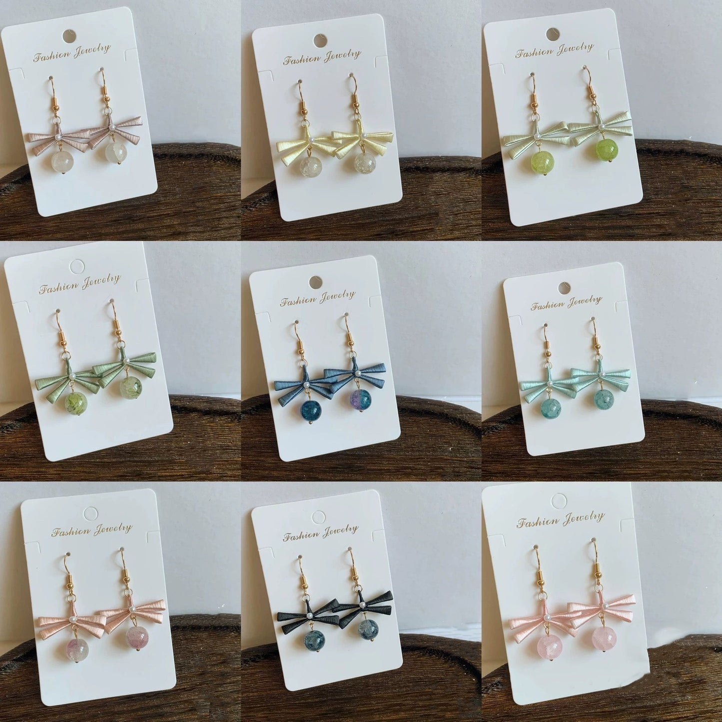 Handmade Chanhua Ribbon Bow Earrings - 925 Sterling Silver Hooks