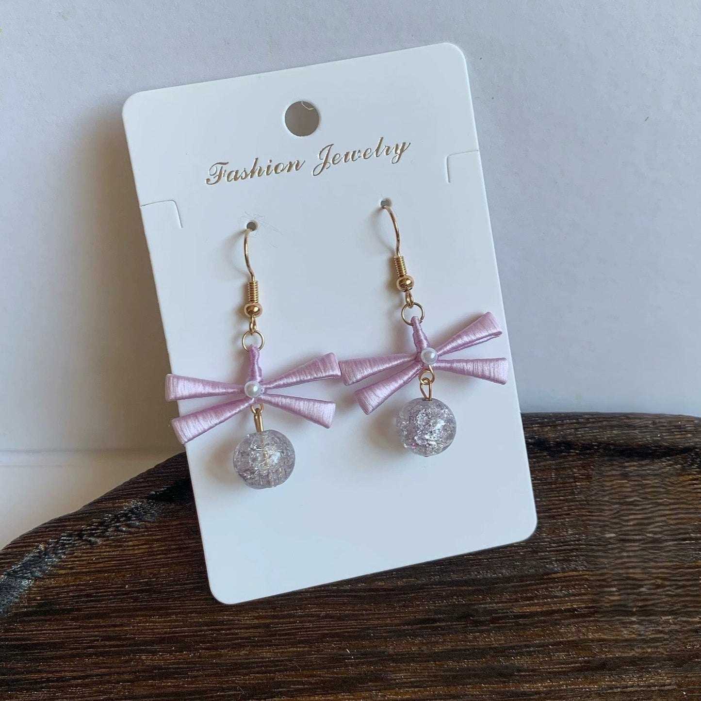 Handmade Chanhua Ribbon Bow Earrings - 925 Sterling Silver Hooks