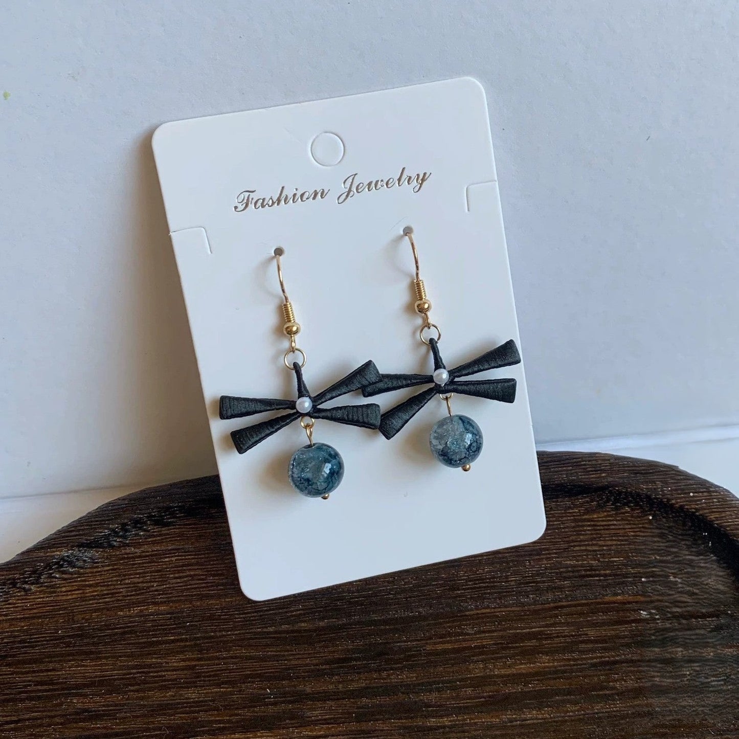 Handmade Chanhua Ribbon Bow Earrings - 925 Sterling Silver Hooks