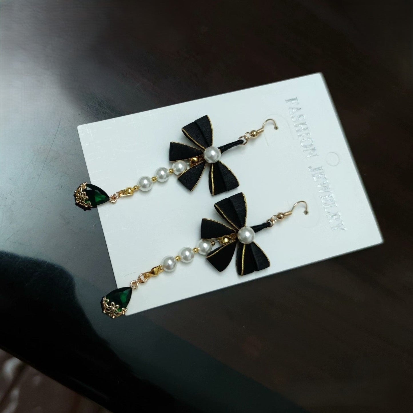 Elegant Handmade Chanhua Bow Pearl Drop Earrings - 925 Silver Hooks