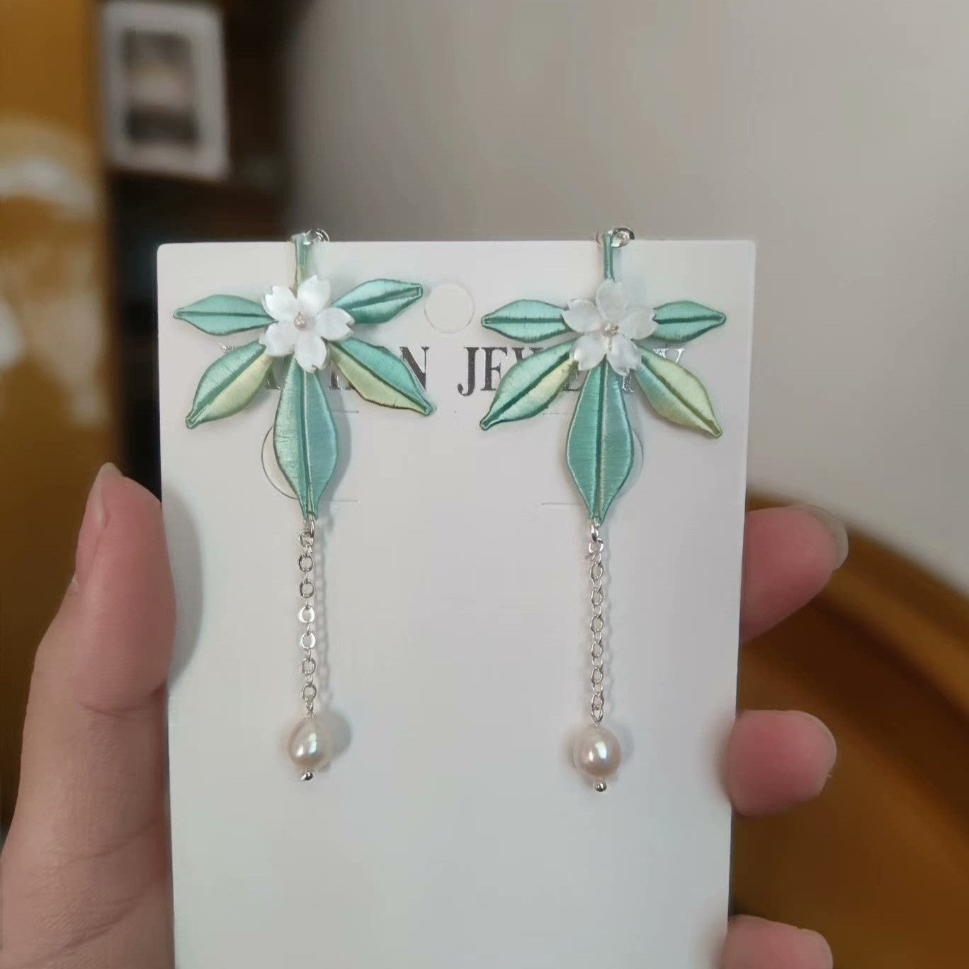 Handmade Chanhua Maple Leaf Earrings - 925 Sterling Silver Hooks