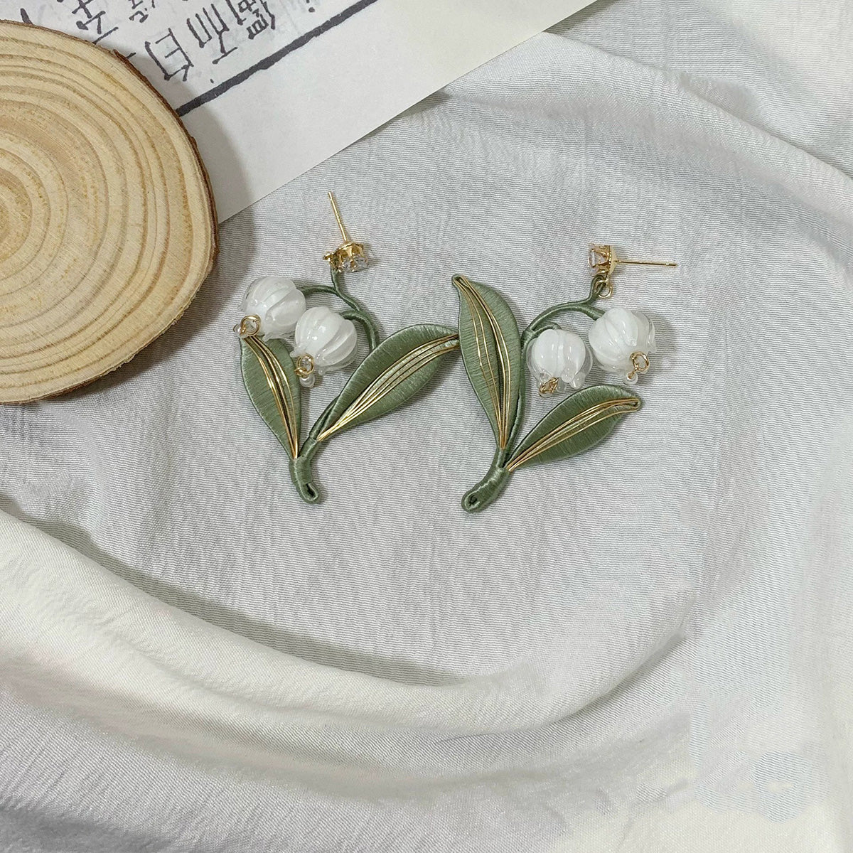 Handmade Lily of the Valley Silver Earrings - Chanhua Collection