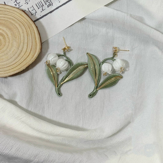 Handmade Lily of the Valley Silver Earrings - Chanhua Collection