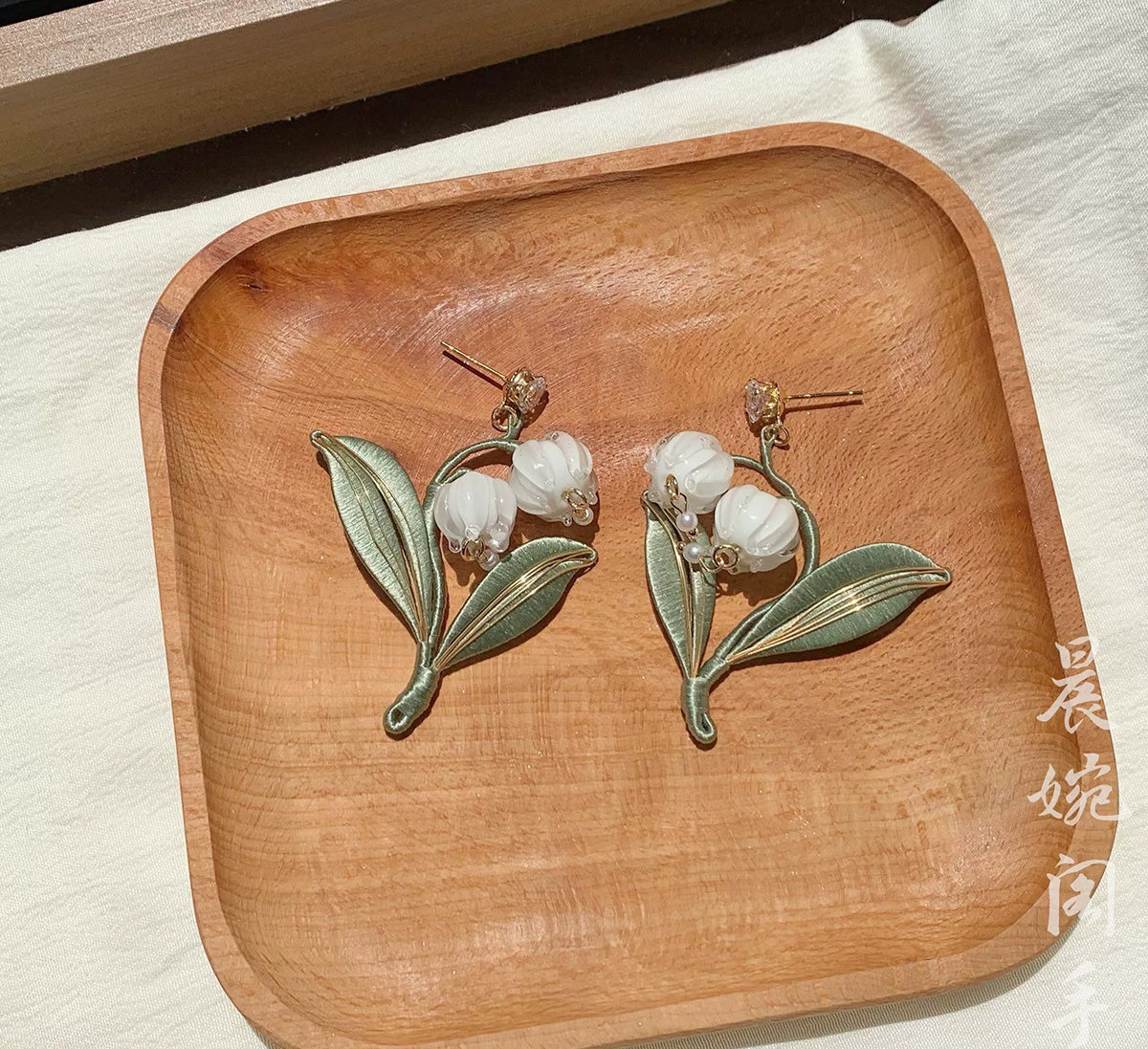 Handmade Lily of the Valley Silver Earrings - Chanhua Collection
