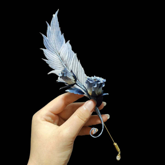 Feather Bespoke Brooch-Silk Brooch(Ronghua)