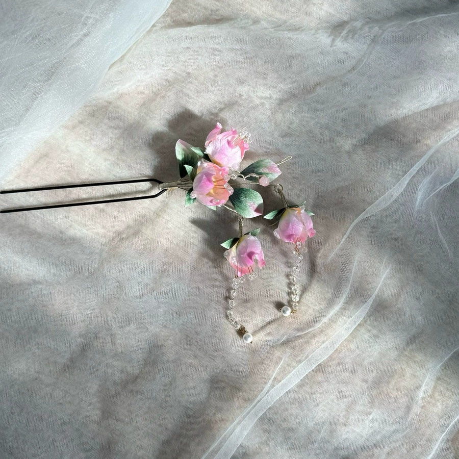 Begonia Flower Bespoke Hairpin - Silk Hairpin(Ronghua)