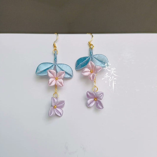 Handcrafted Chanhua Floral Dangle Earrings - 925 Silver Hooks | Elegant & Everyday Wear